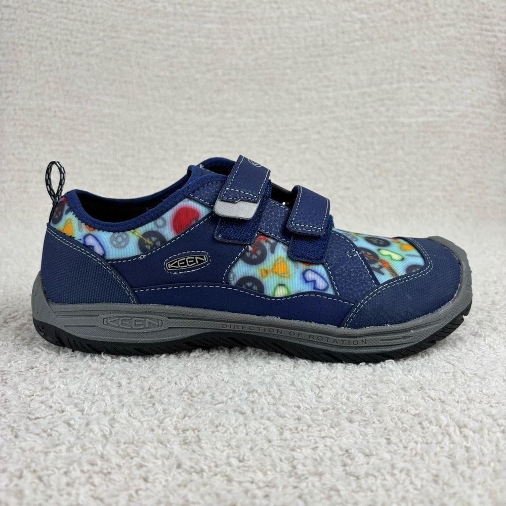 Keen Shoes Boys 6 Blue Speed Hound Non Marking Treaded Hook Loop Bicycle Sports